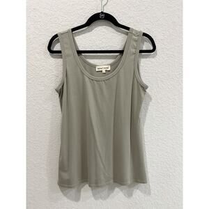 Johnny Was Calmé Tank Top Womens L Green Bamboo Organic Cotton Stretch
